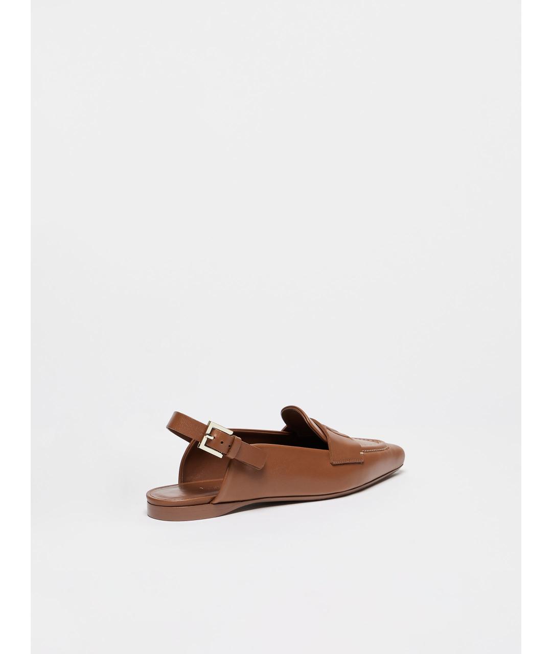 MAX MARA Коричневые кожаные туфли, фото 3