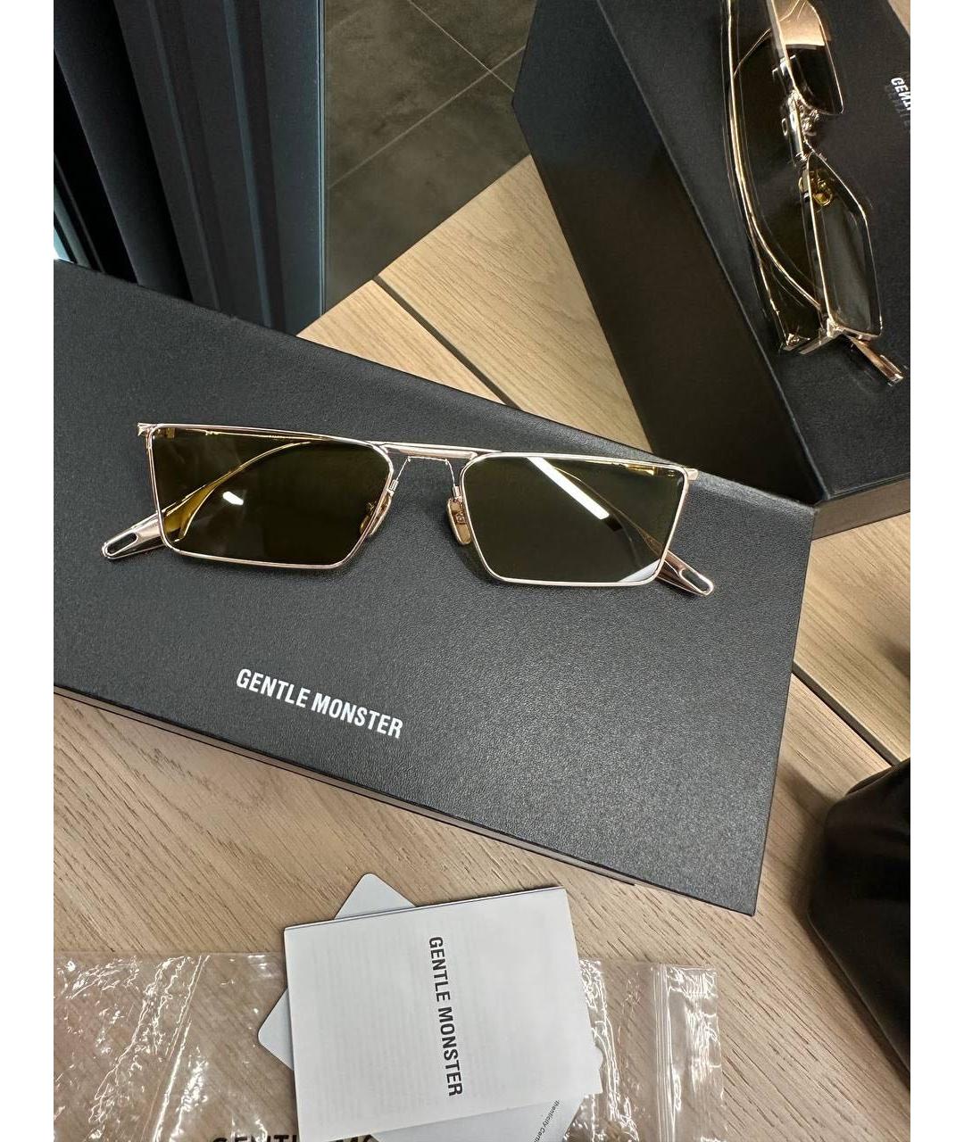 GENTLE MONSTER Золотые металлические солнцезащитные очки, фото 6