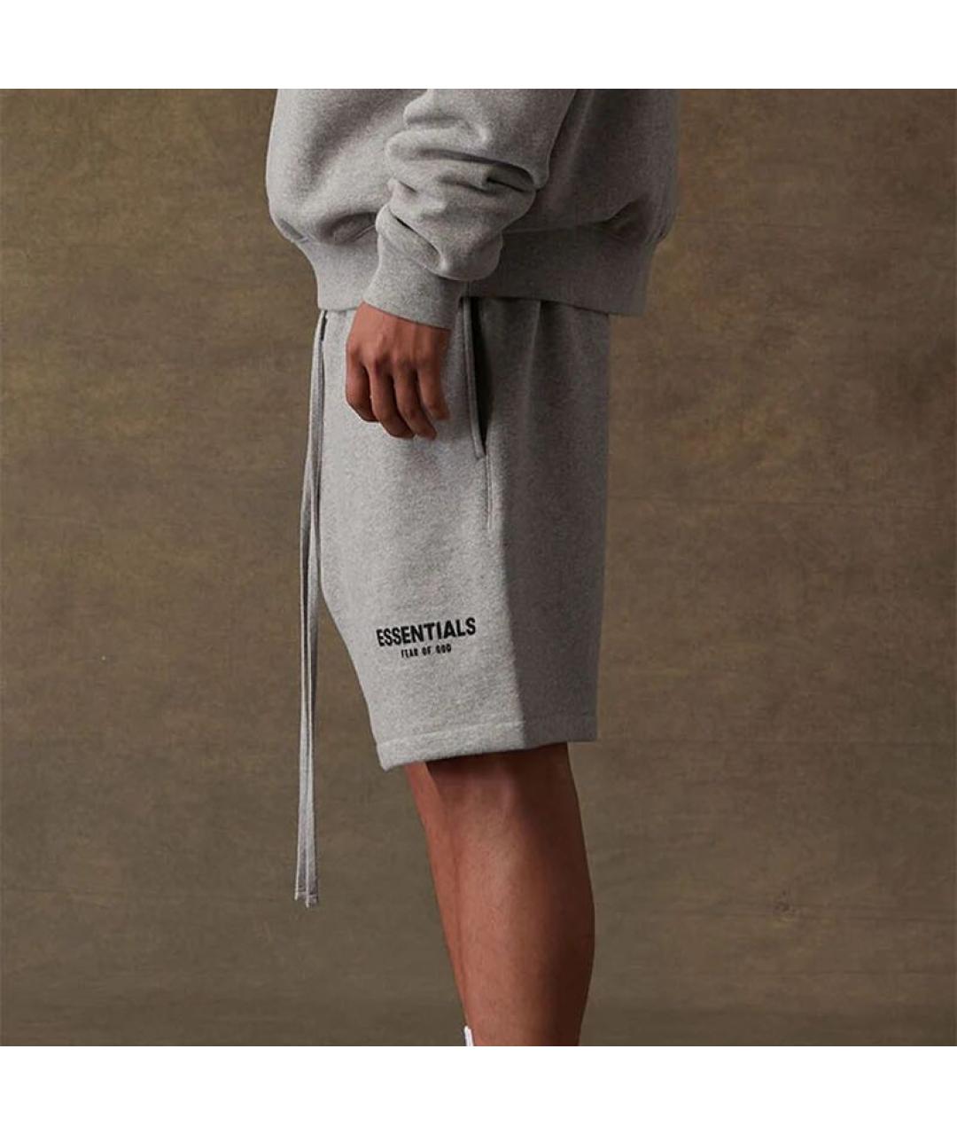 FEAR OF GOD ESSENTIALS Антрацитовые хлопковые шорты, фото 6
