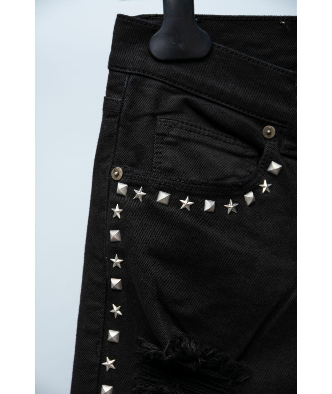 GAELLE BONHEUR Черные хлопко-эластановые джинсы слим, фото 4
