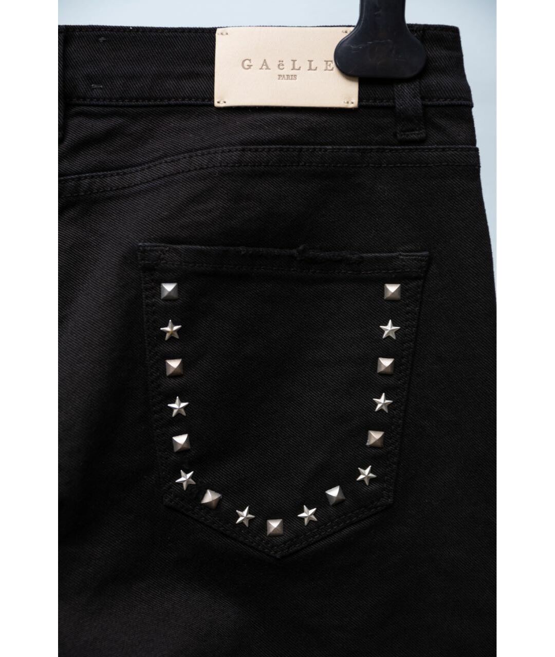 GAELLE BONHEUR Черные хлопко-эластановые джинсы слим, фото 7