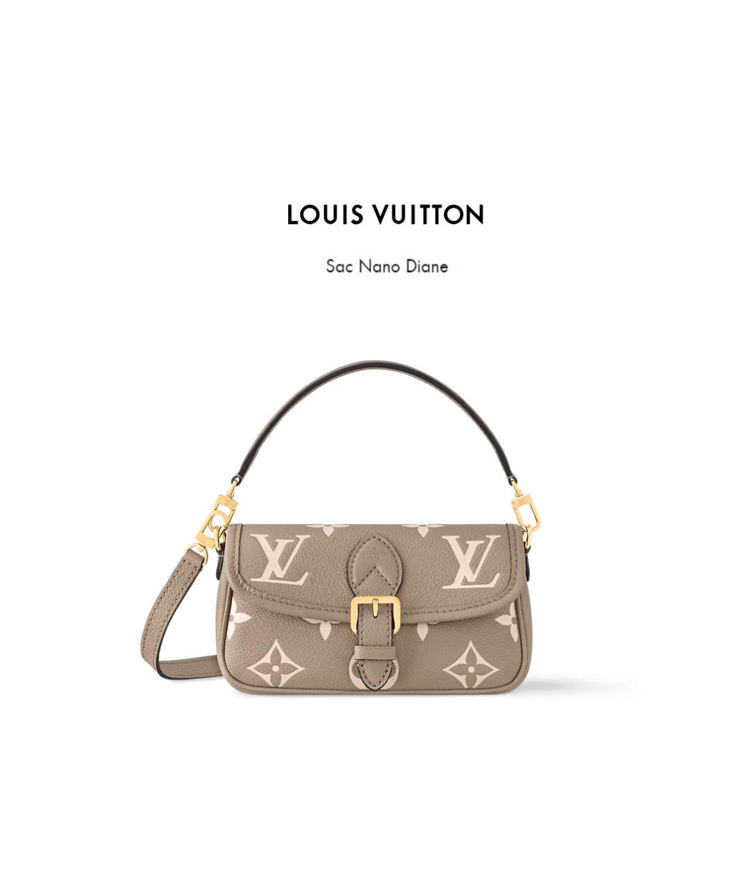 LOUIS VUITTON Бежевая кожаная сумка через плечо, фото 10