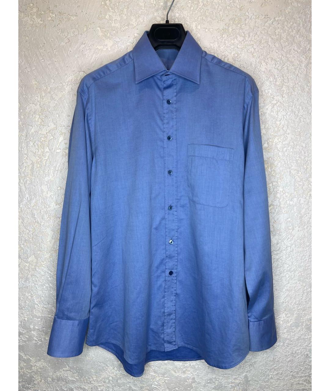 GUCCI Синяя хлопковая классическая рубашка, фото 9