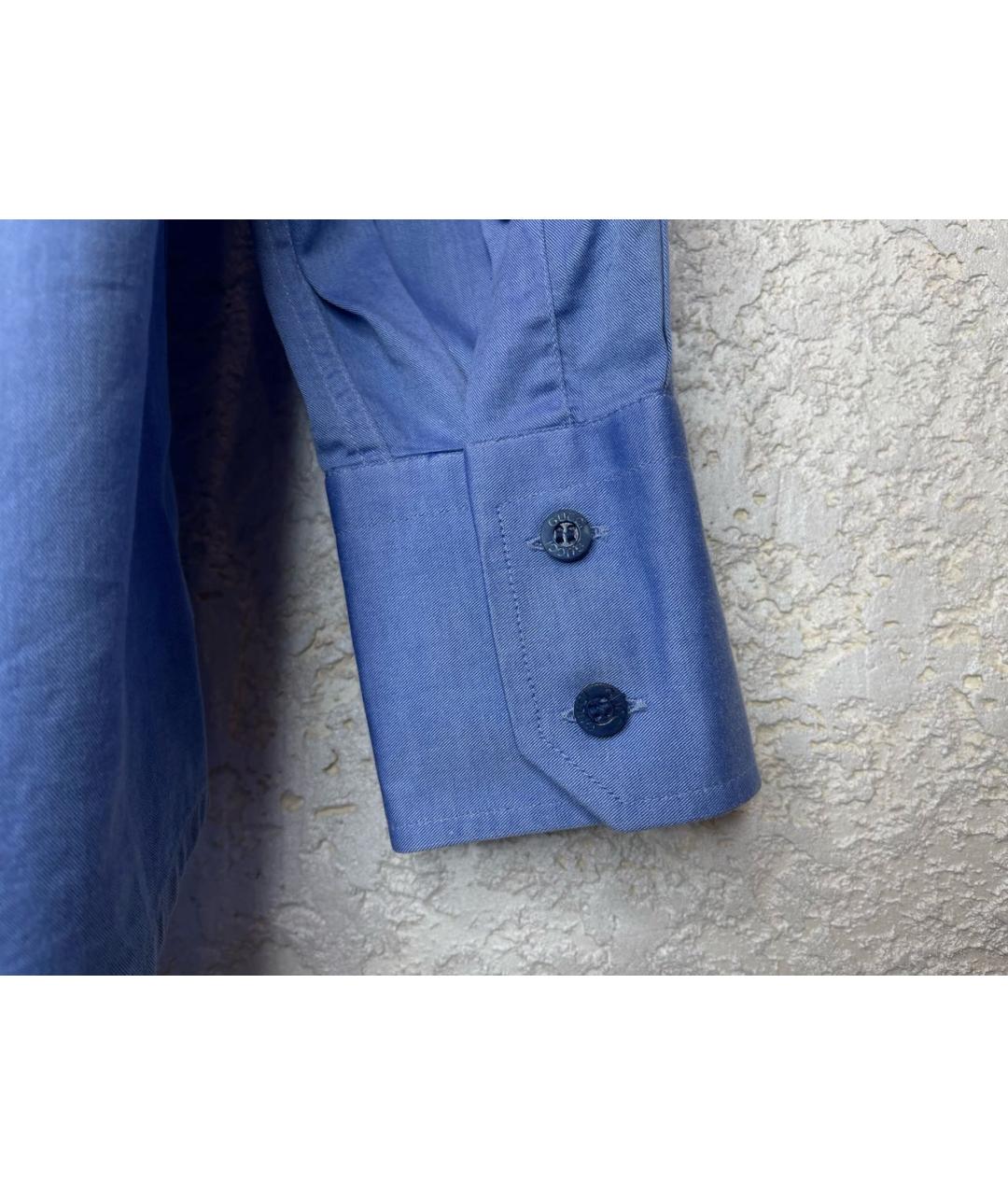 GUCCI Синяя хлопковая классическая рубашка, фото 6