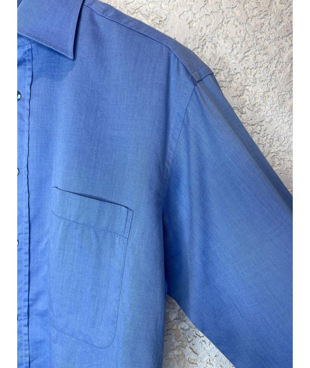 GUCCI Синяя хлопковая классическая рубашка, фото 4