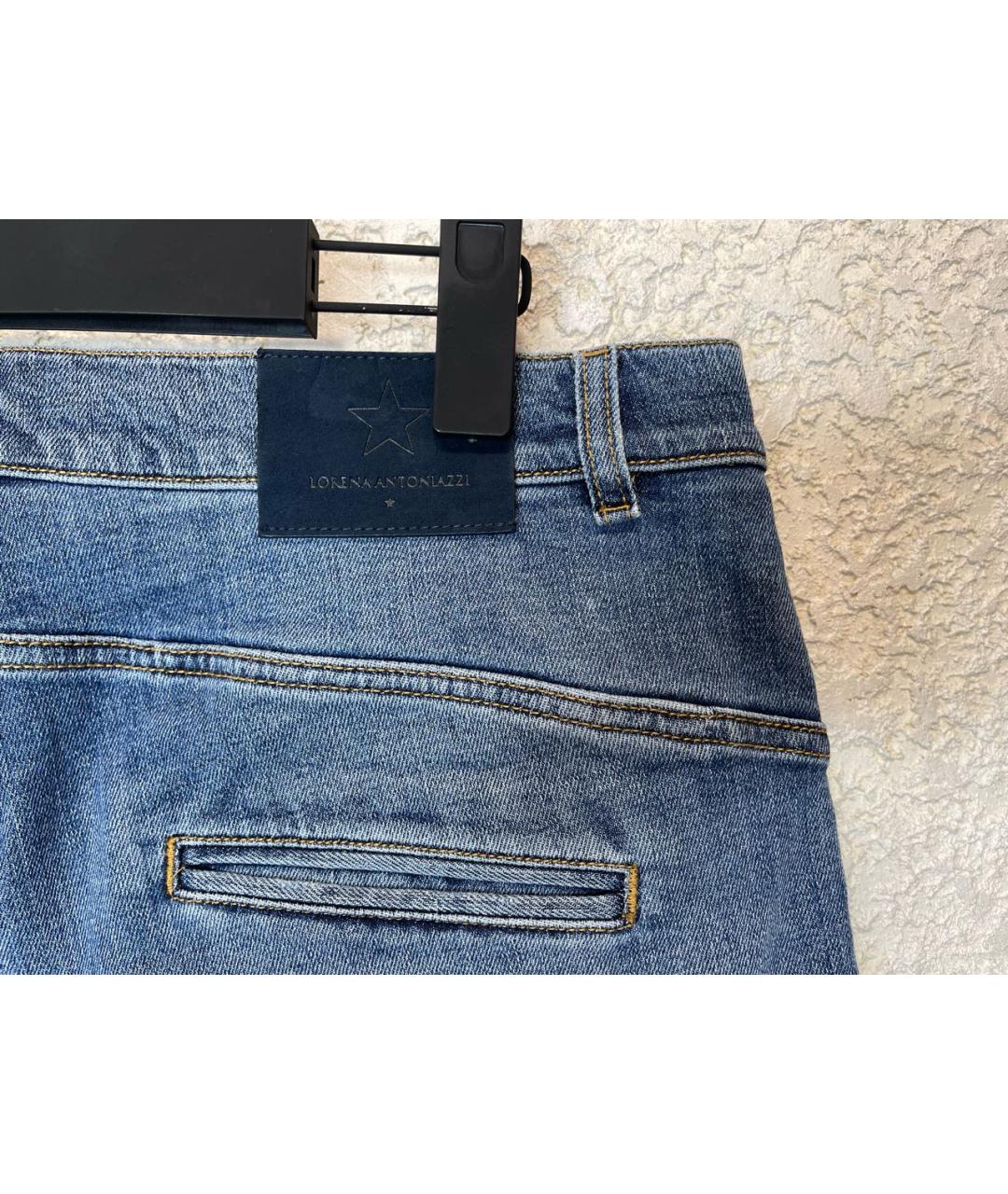 LORENA ANTONIAZZI Голубые хлопко-эластановые джинсы скинни, фото 6