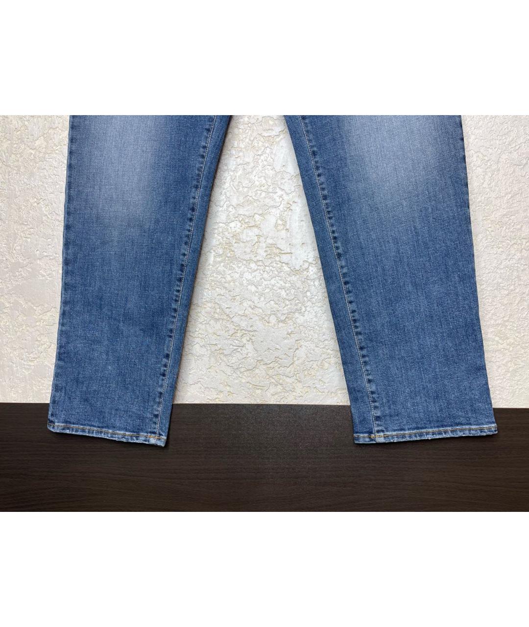 LORENA ANTONIAZZI Голубые хлопко-эластановые джинсы скинни, фото 4