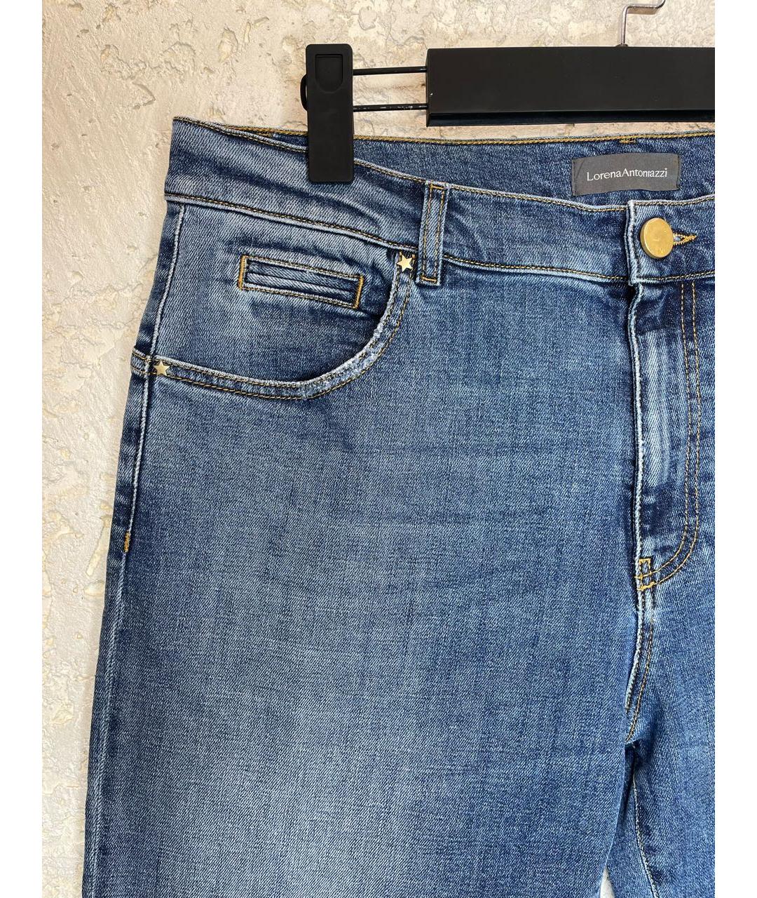 LORENA ANTONIAZZI Голубые хлопко-эластановые джинсы скинни, фото 3