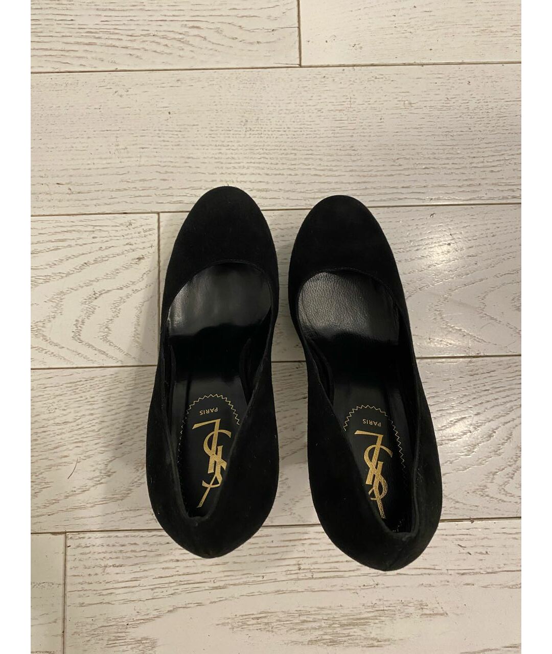 SAINT LAURENT Черные замшевые туфли, фото 3