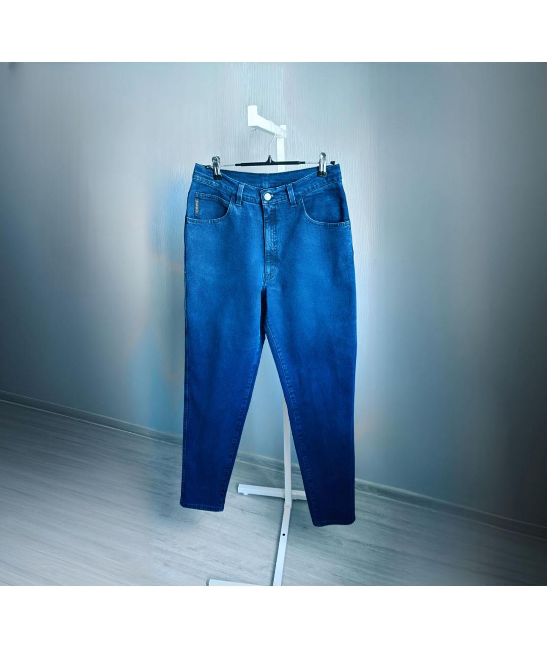 ARMANI JEANS Синие хлопко-эластановые джинсы слим, фото 3