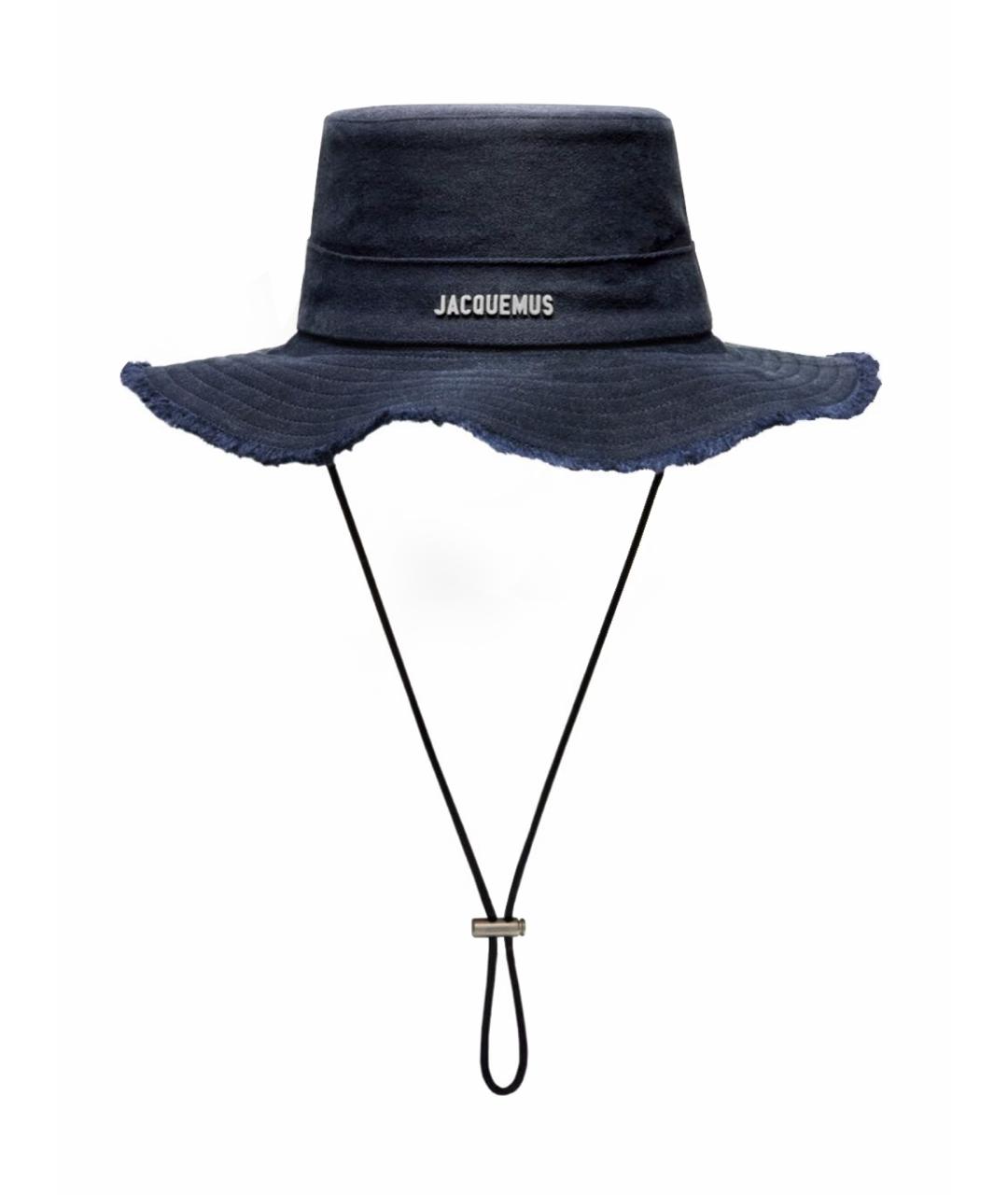 JACQUEMUS Темно-синяя хлопковая шляпа, фото 1