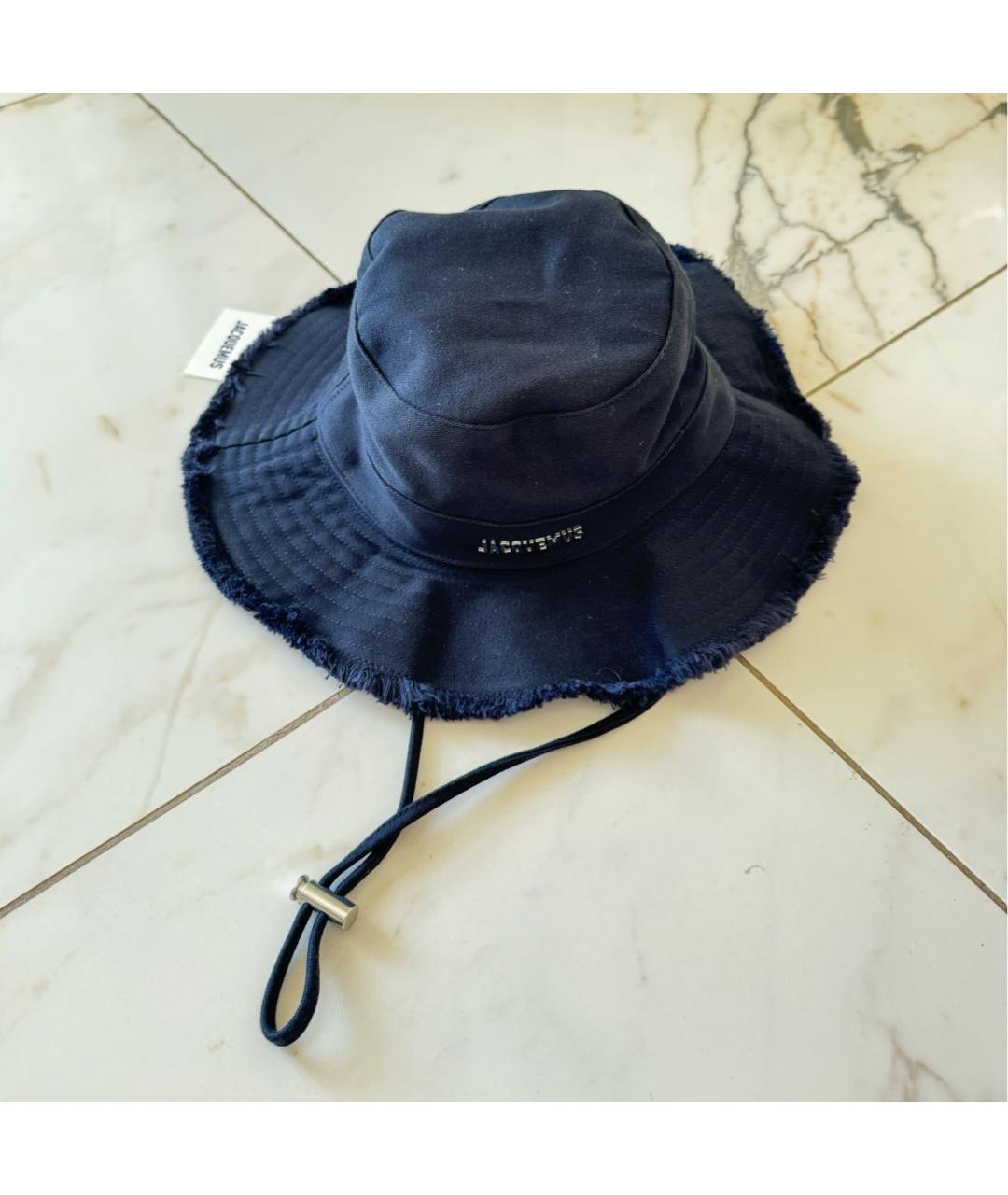 JACQUEMUS Темно-синяя хлопковая шляпа, фото 2