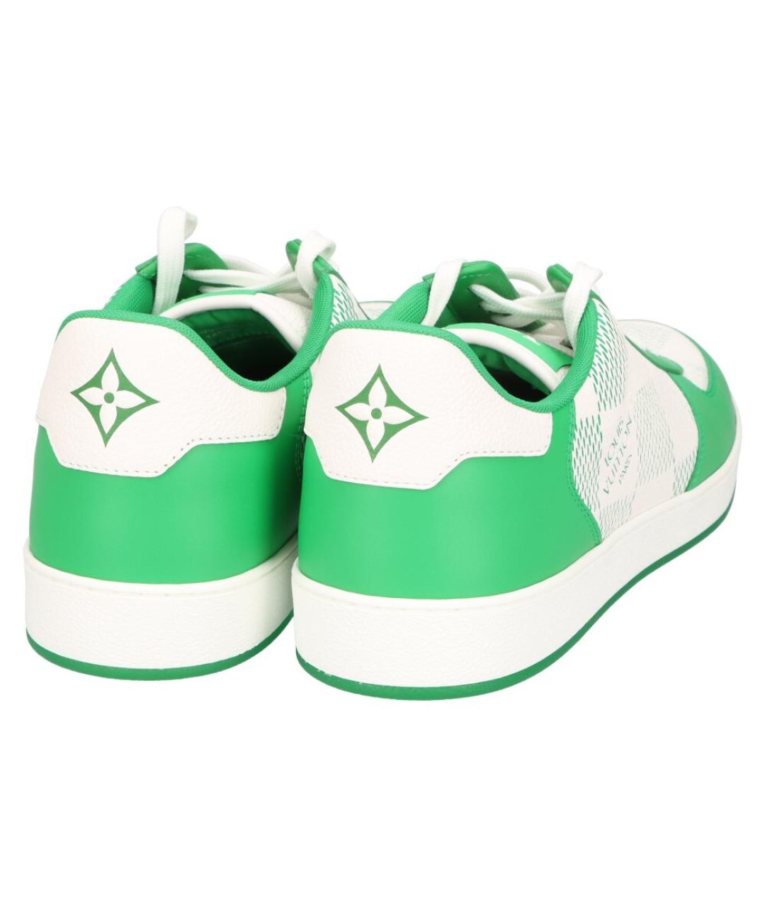 LOUIS VUITTON Зеленые кожаные низкие кроссовки / кеды, фото 5