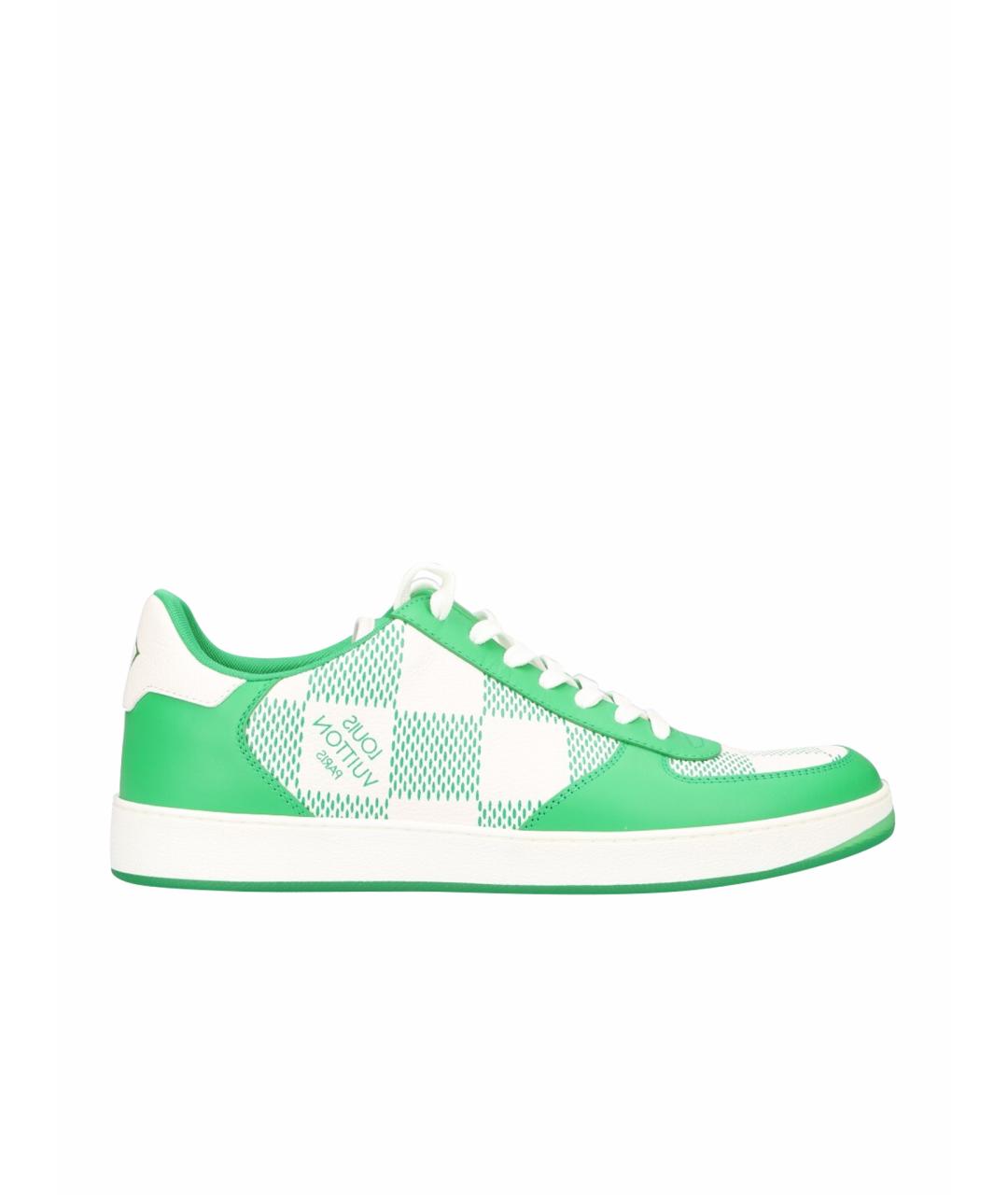 LOUIS VUITTON Зеленые кожаные низкие кроссовки / кеды, фото 1