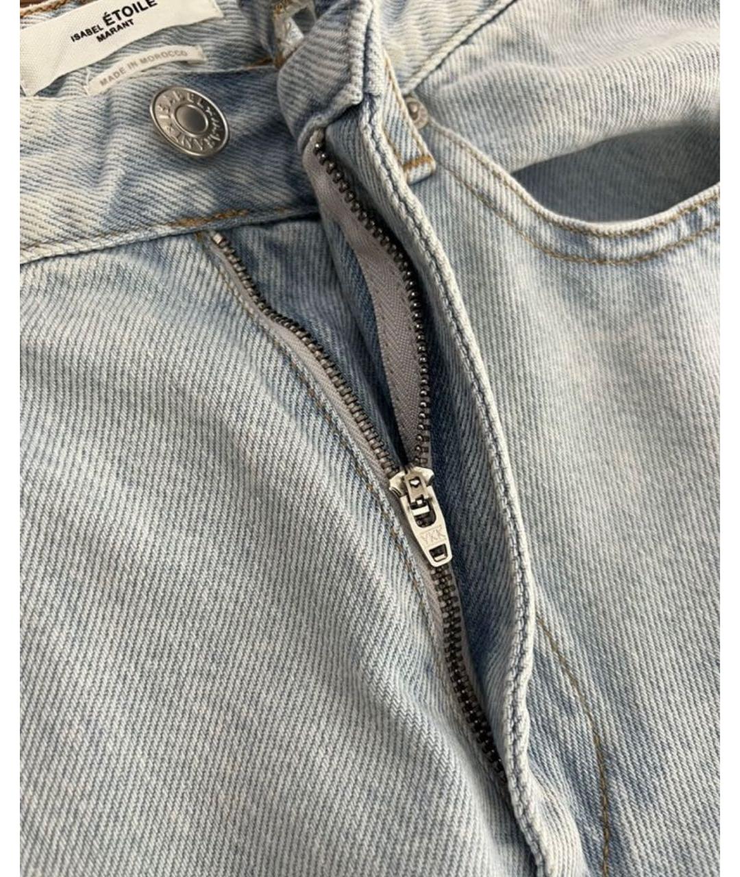 ISABEL MARANT ETOILE Голубые хлопковые джинсы слим, фото 4
