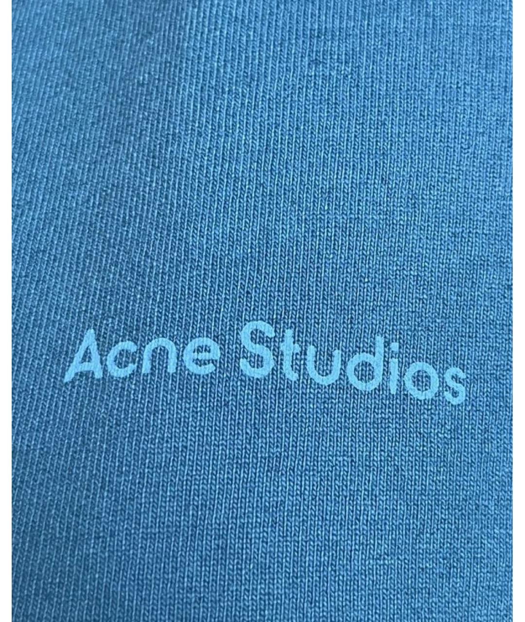 ACNE STUDIOS Голубая хлопковая футболка, фото 7