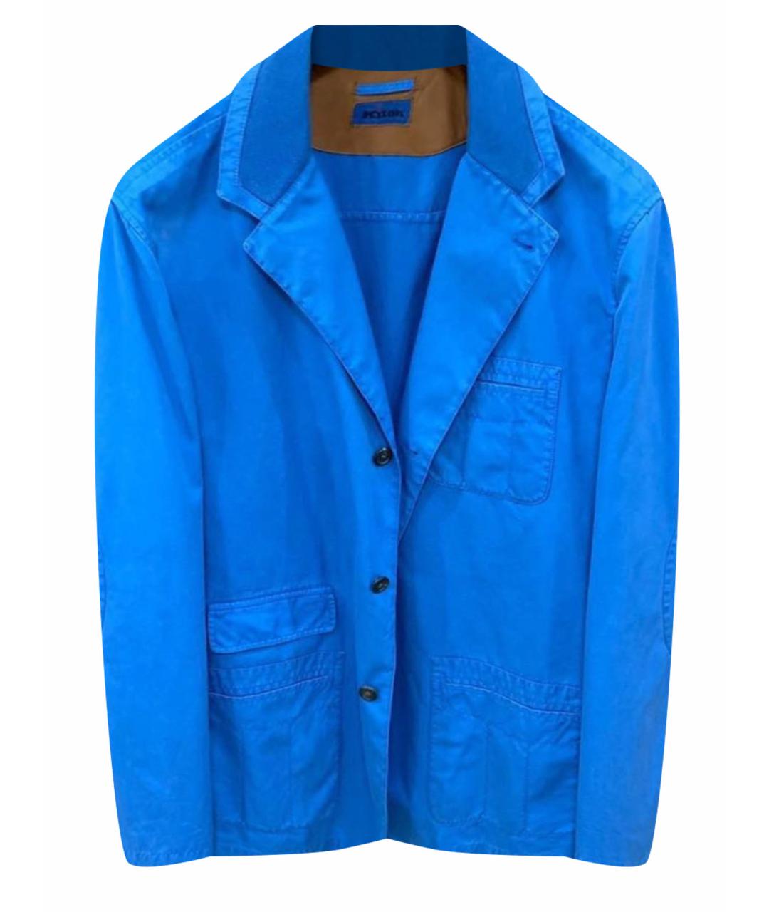 KITON Синий хлопковый пиджак, фото 1