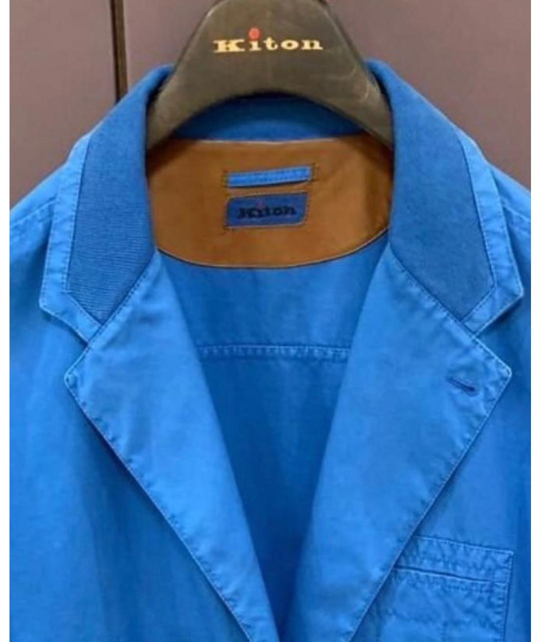 KITON Синий хлопковый пиджак, фото 6