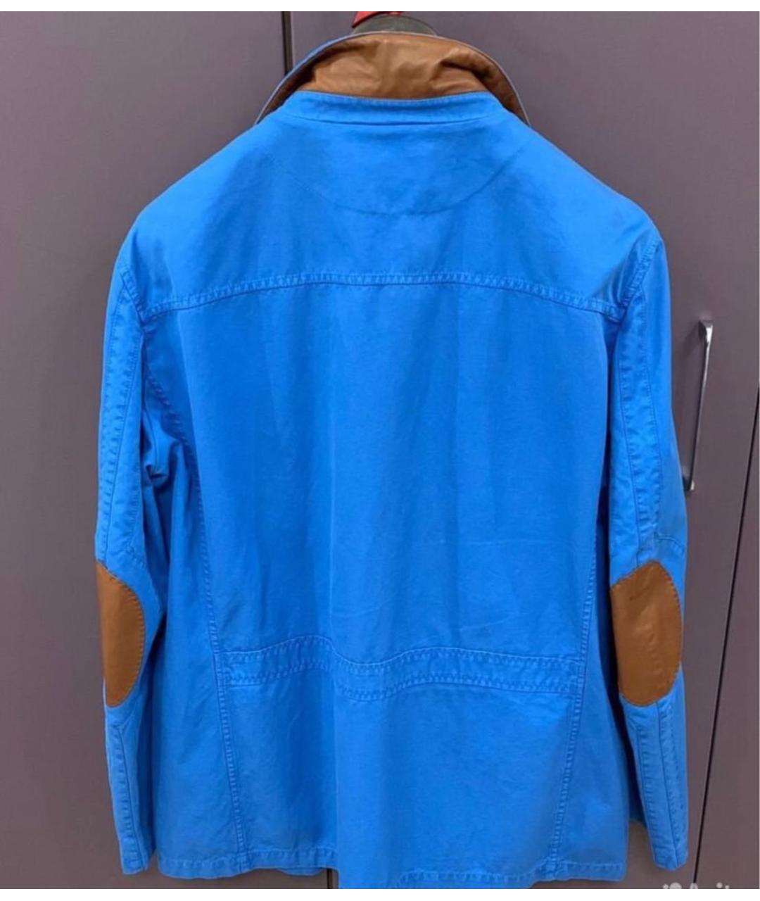 KITON Синий хлопковый пиджак, фото 2