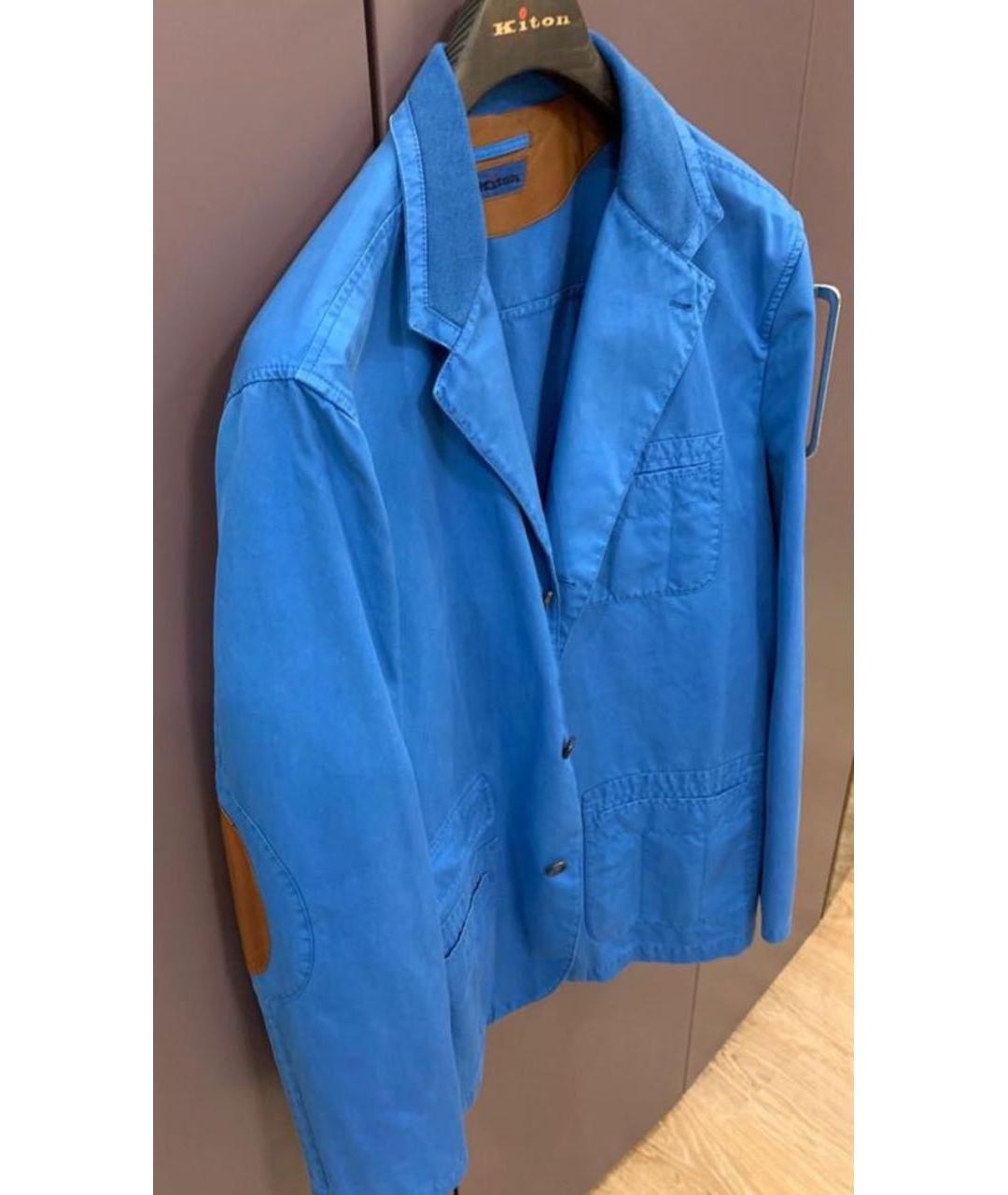 KITON Синий хлопковый пиджак, фото 4