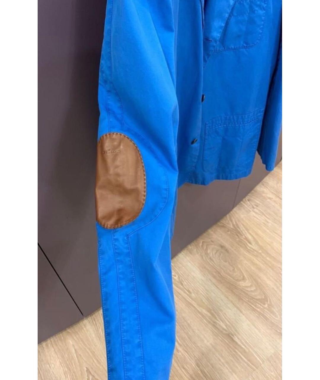 KITON Синий хлопковый пиджак, фото 7