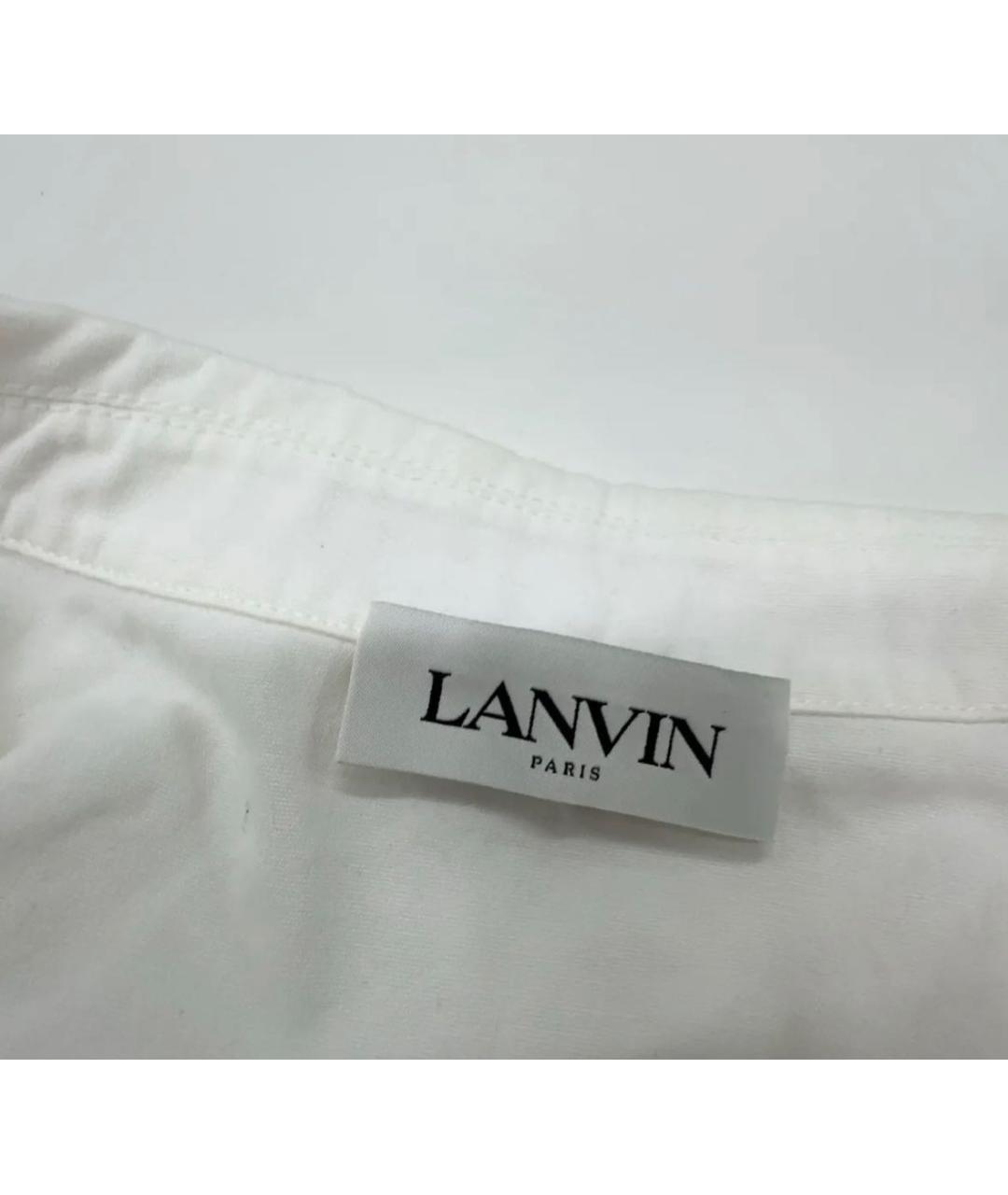LANVIN Белая хлопковая кэжуал рубашка, фото 3