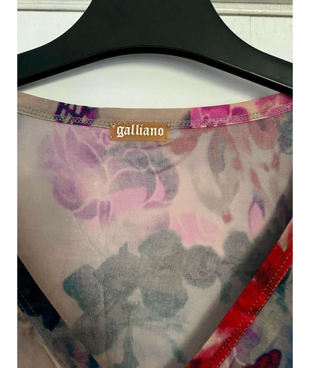 JOHN GALLIANO VINTAGE Мульти вискозное повседневное платье, фото 3
