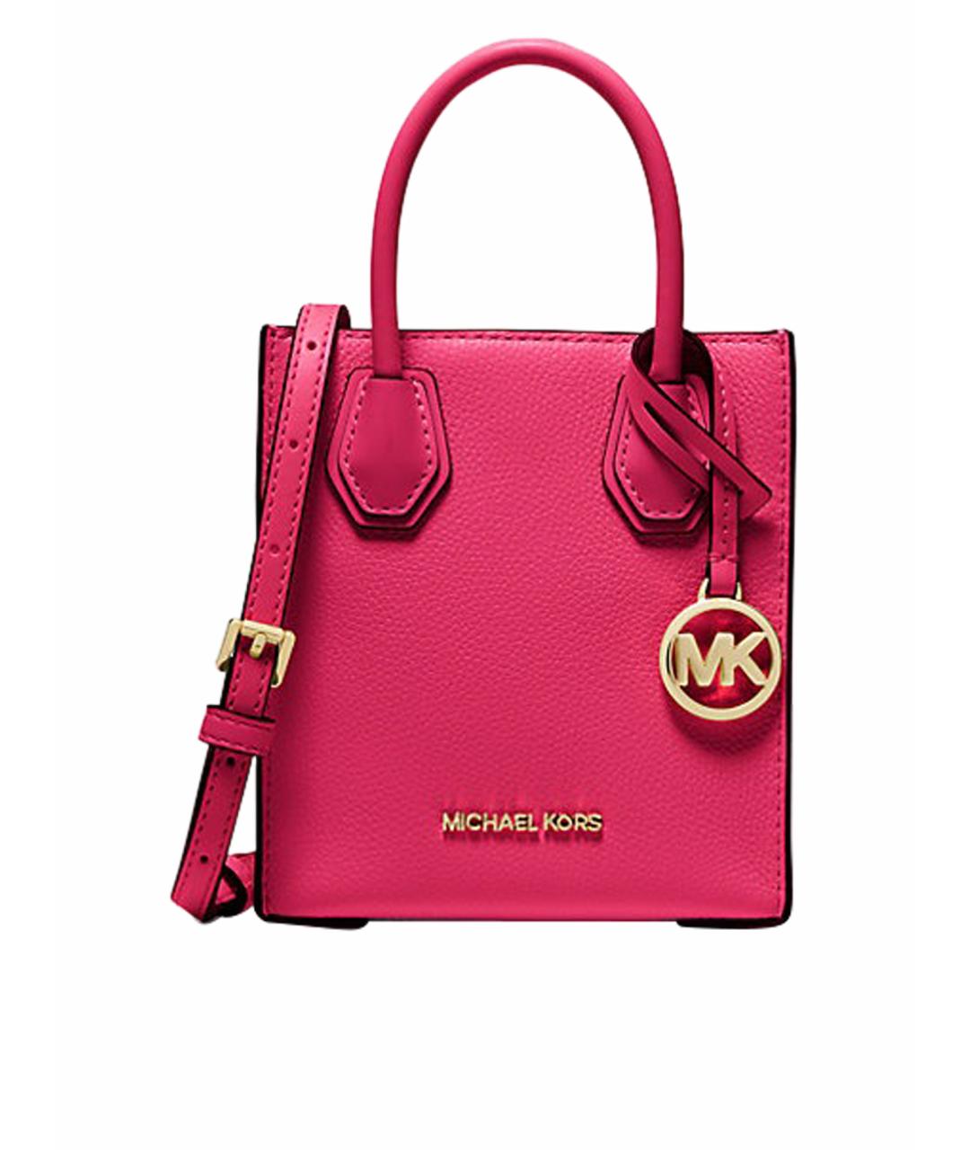 MICHAEL KORS Розовая кожаная сумка с короткими ручками, фото 1