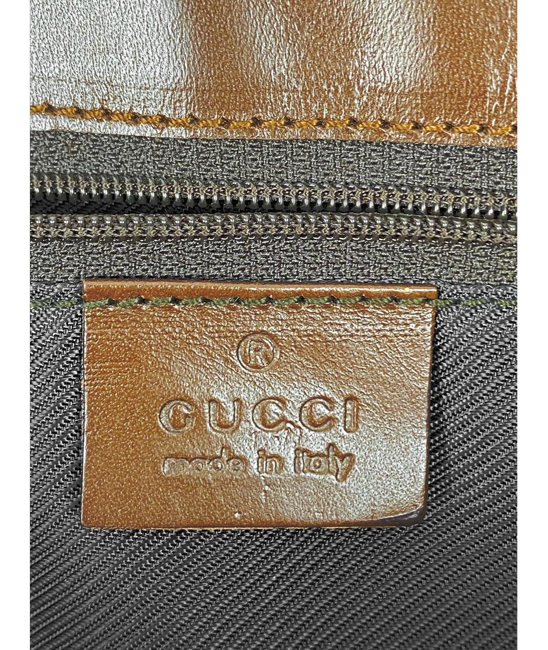 GUCCI Коричневая тканевая сумка тоут, фото 7