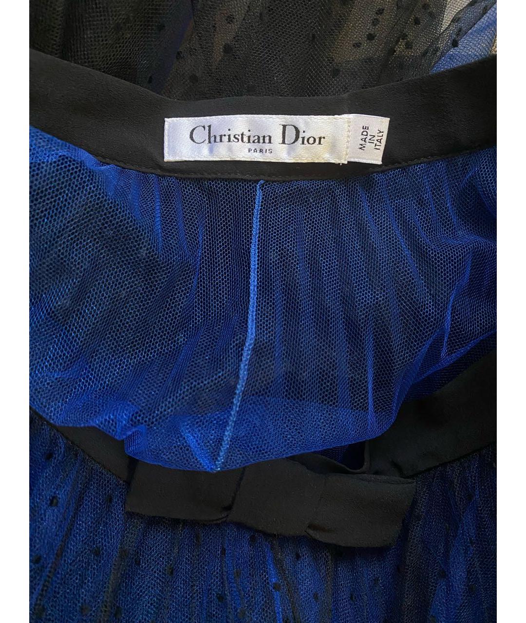 CHRISTIAN DIOR Синяя юбка миди, фото 3