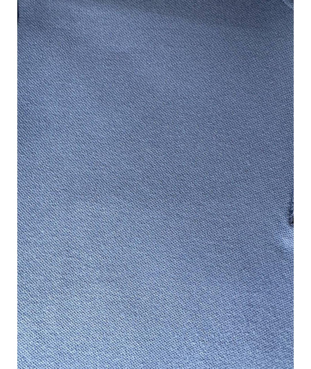 LORO PIANA Синее хлопко-эластановое поло с коротким рукавом, фото 4