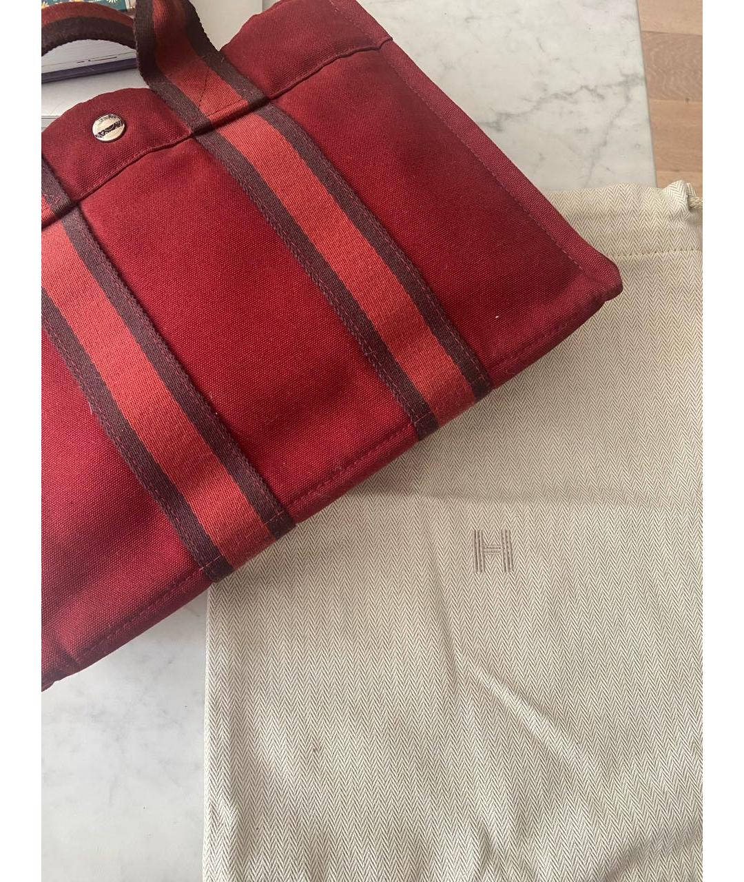 HERMES Бордовая шерстяная сумка с короткими ручками, фото 5