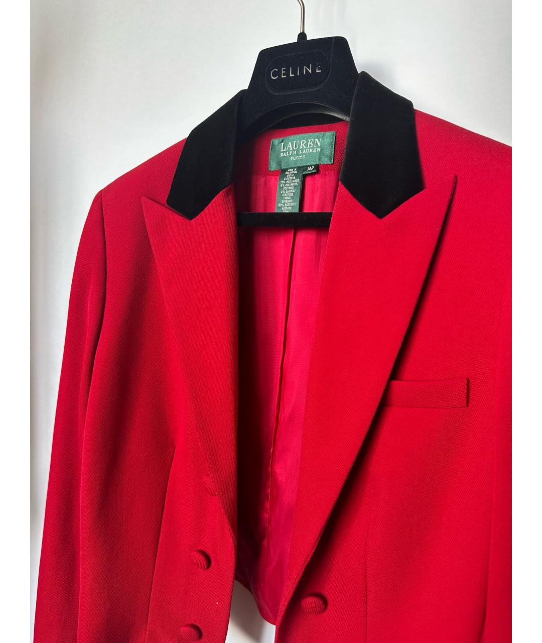 RALPH LAUREN Красный шерстяной жакет/пиджак, фото 2