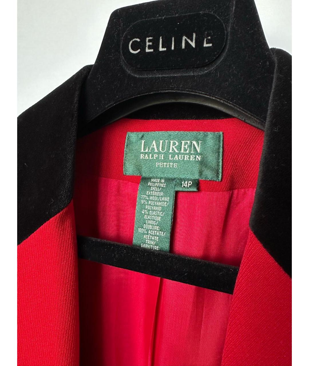 RALPH LAUREN Красный шерстяной жакет/пиджак, фото 6