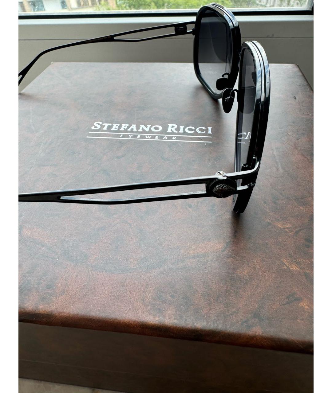 STEFANO RICCI Черные металлические солнцезащитные очки, фото 2