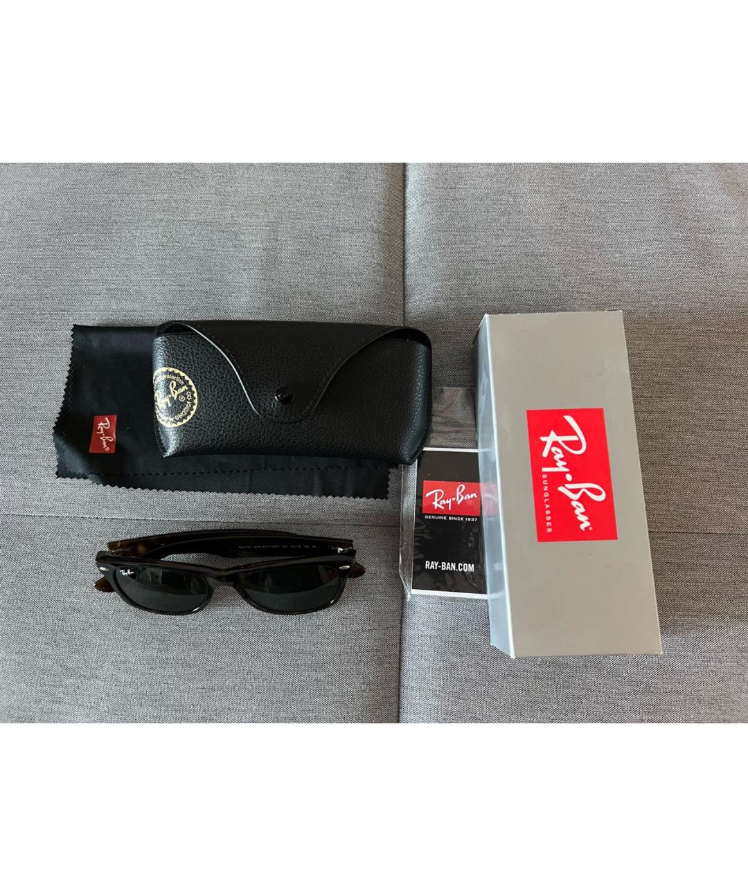 RAY BAN Коричневые пластиковые солнцезащитные очки, фото 4