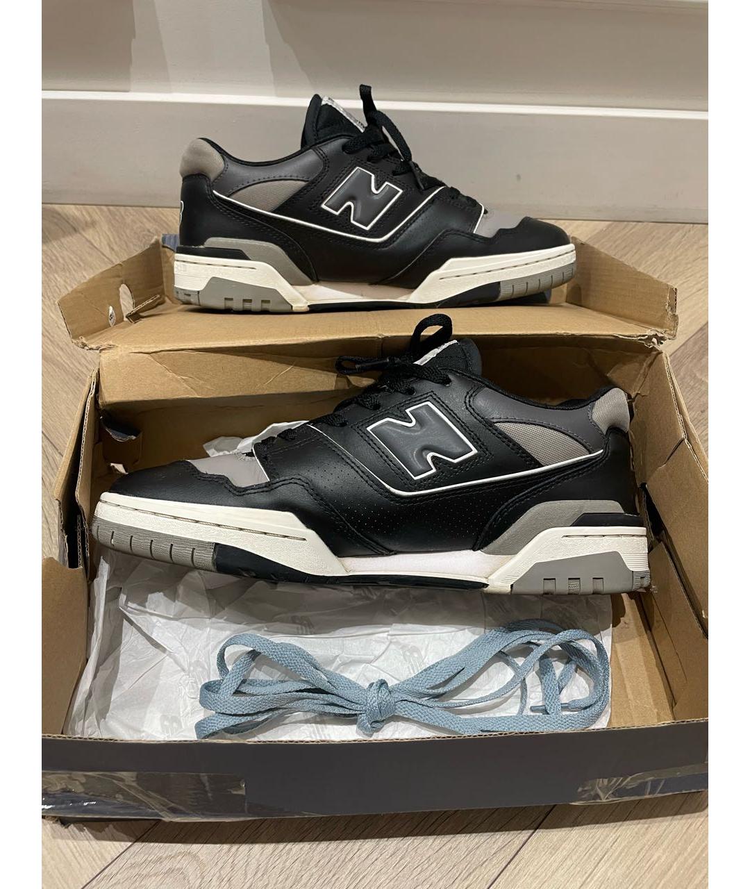 NEW BALANCE Черные кожаные низкие кроссовки / кеды, фото 7