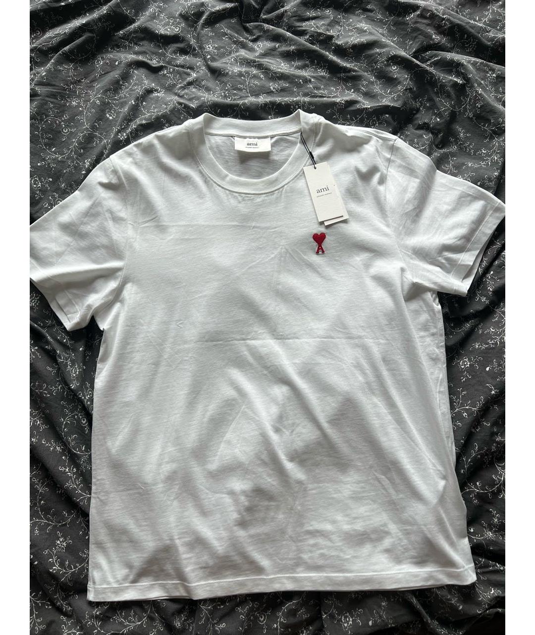 AMI Белая хлопковая футболка, фото 3