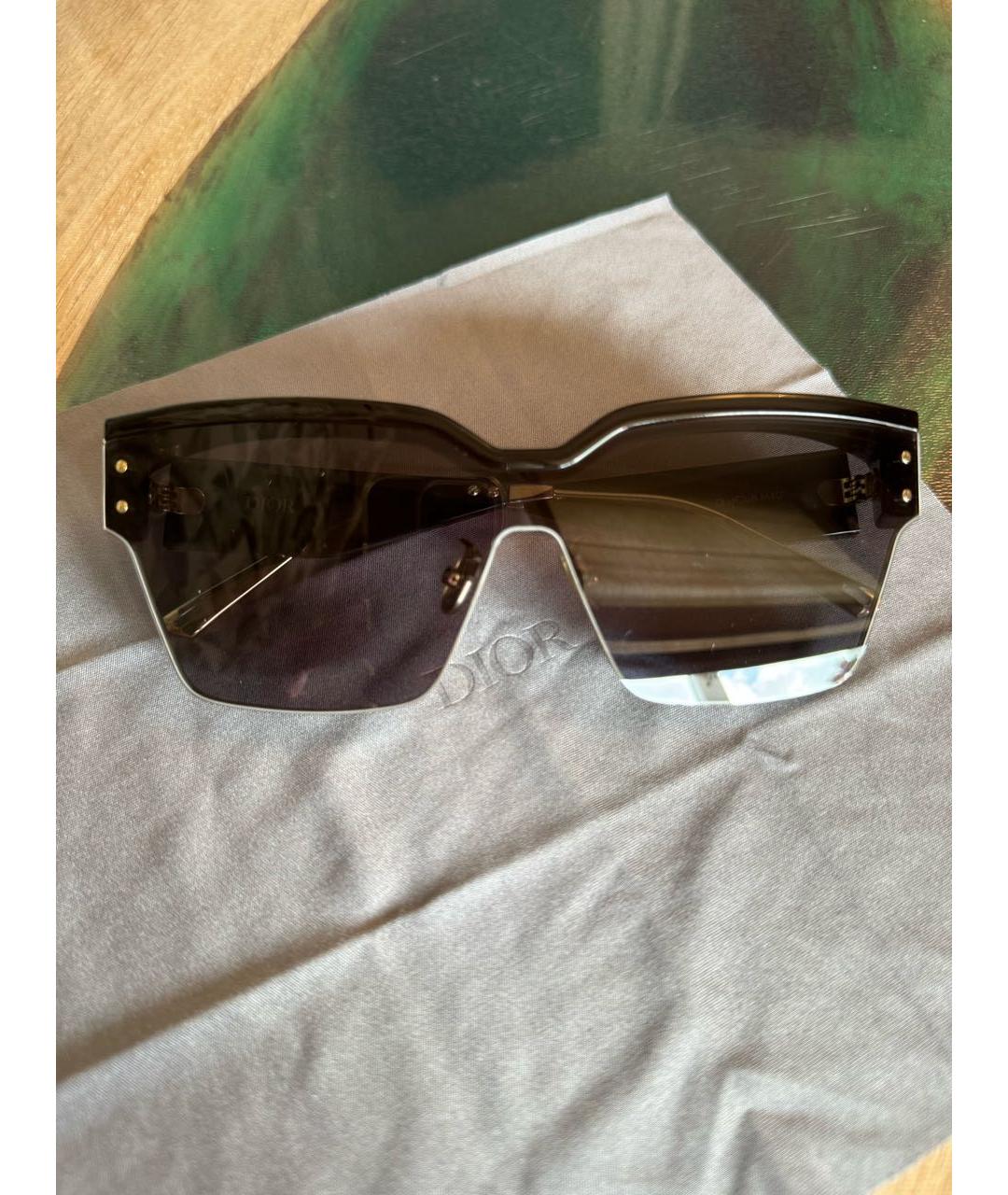 CHRISTIAN DIOR Черные пластиковые солнцезащитные очки, фото 9