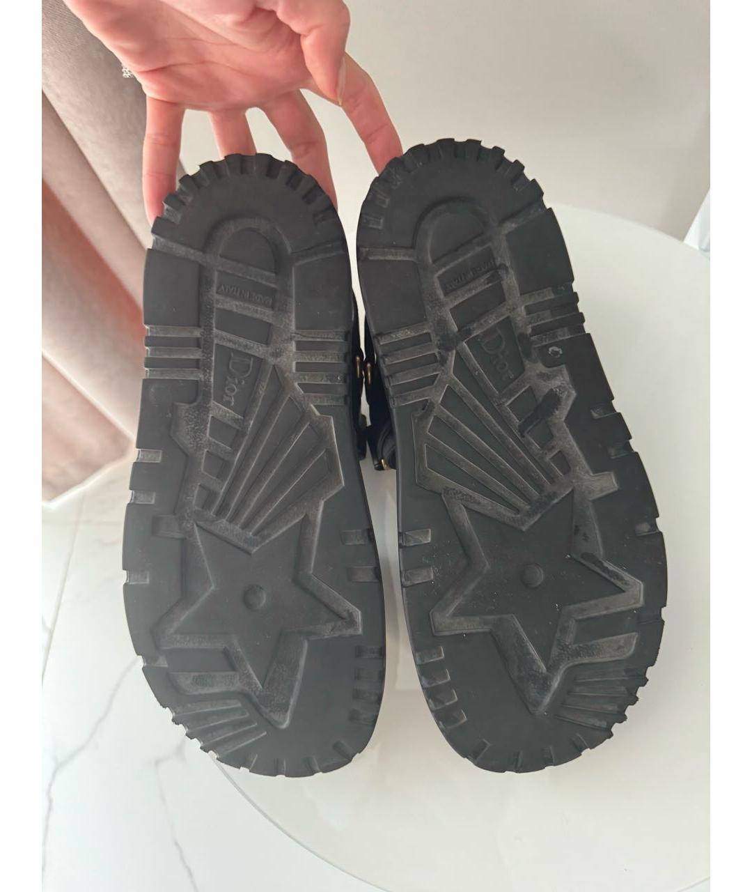 CHRISTIAN DIOR Черные кожаные сандалии, фото 6