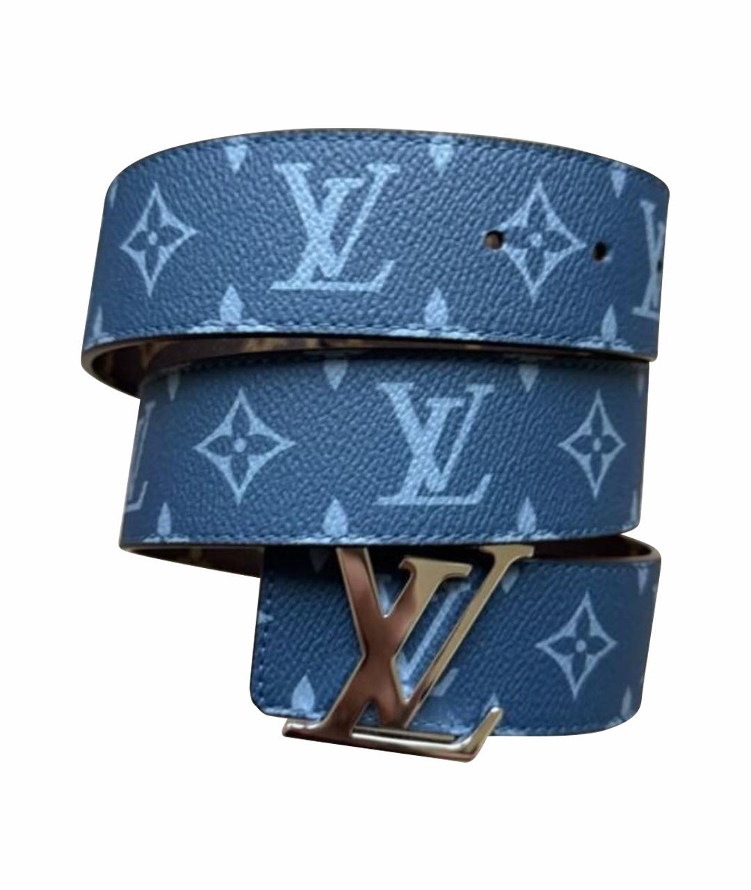 LOUIS VUITTON Голубой кожаный ремень, фото 1