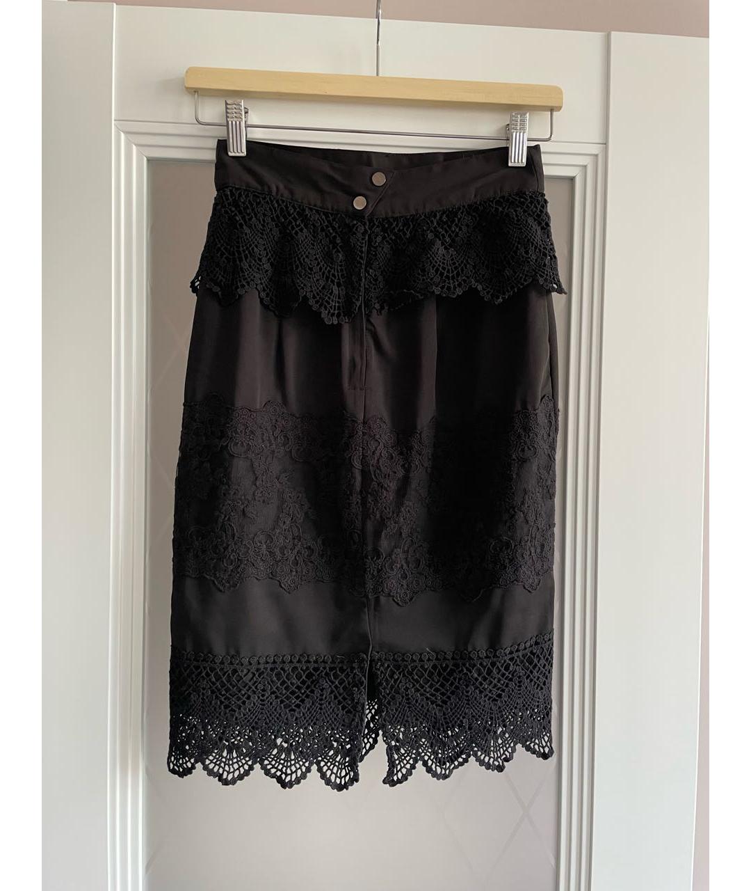 ALAIA Черная кружевная юбка миди, фото 2