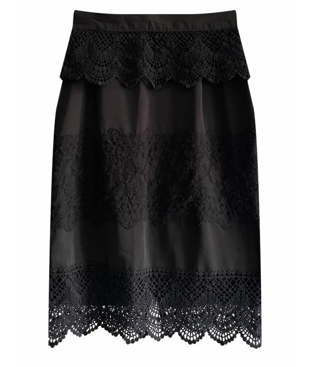 ALAIA Черная кружевная юбка миди, фото 1