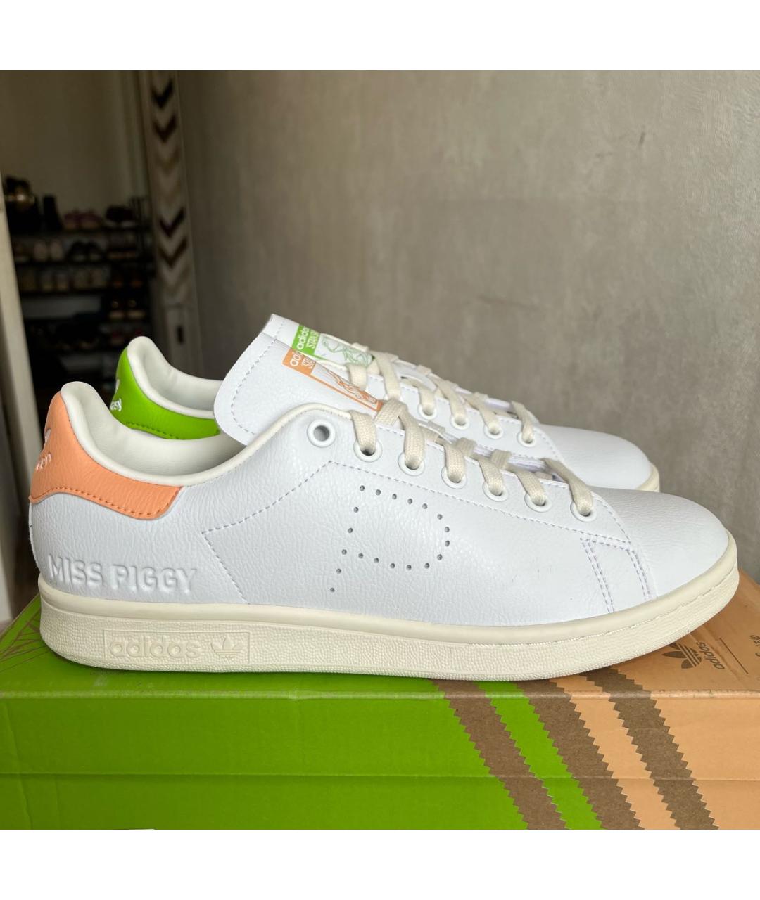 ADIDAS Белые кожаные низкие кроссовки / кеды, фото 2