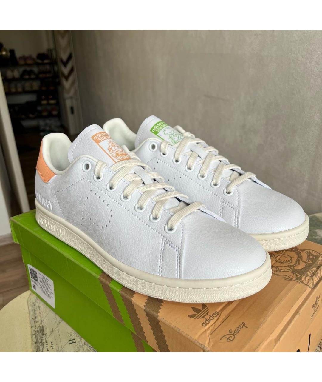 ADIDAS Белые кожаные низкие кроссовки / кеды, фото 3