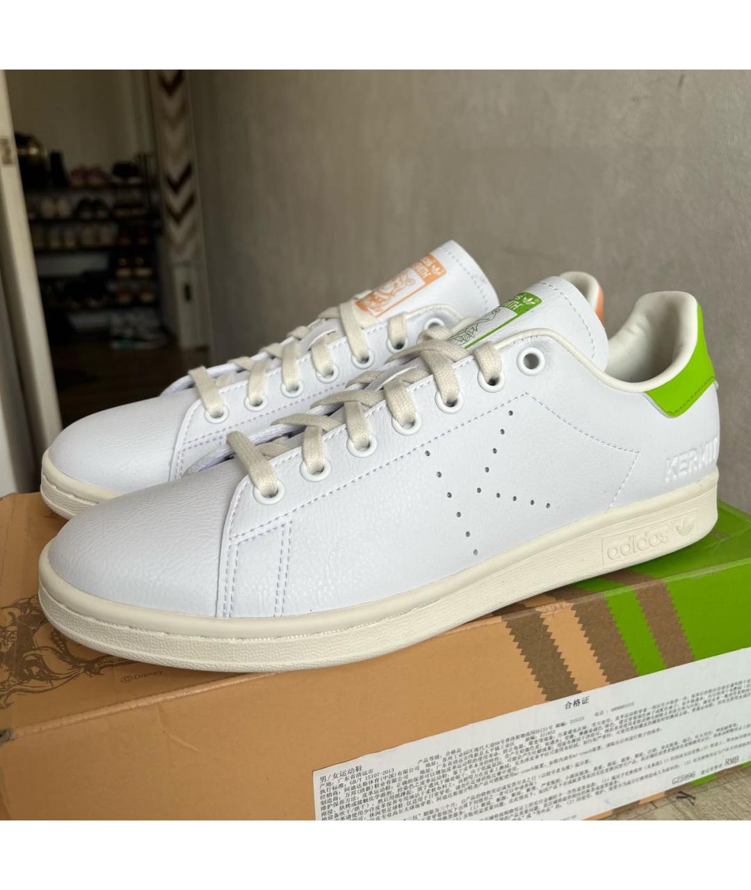 ADIDAS Белые кожаные низкие кроссовки / кеды, фото 5