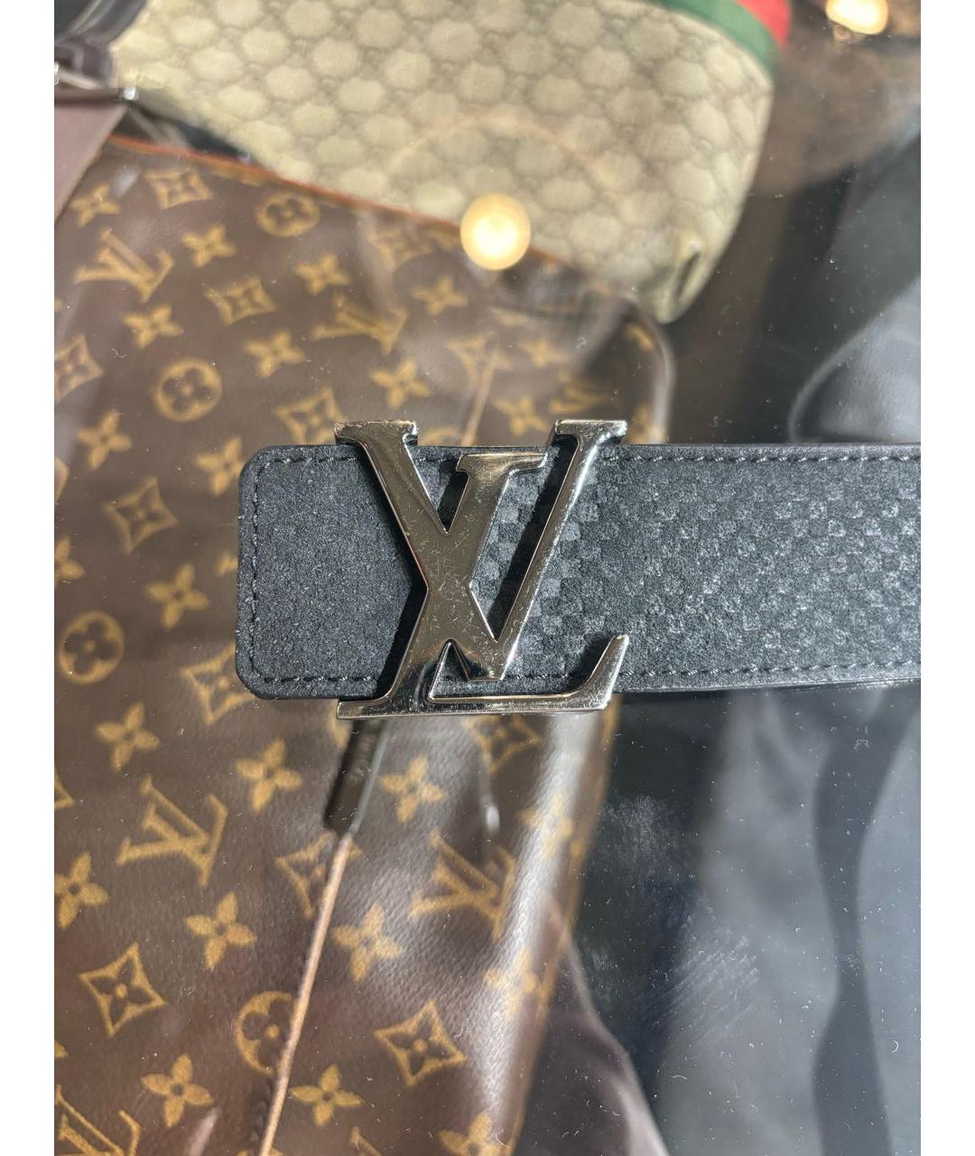 LOUIS VUITTON Черный замшевый ремень, фото 5