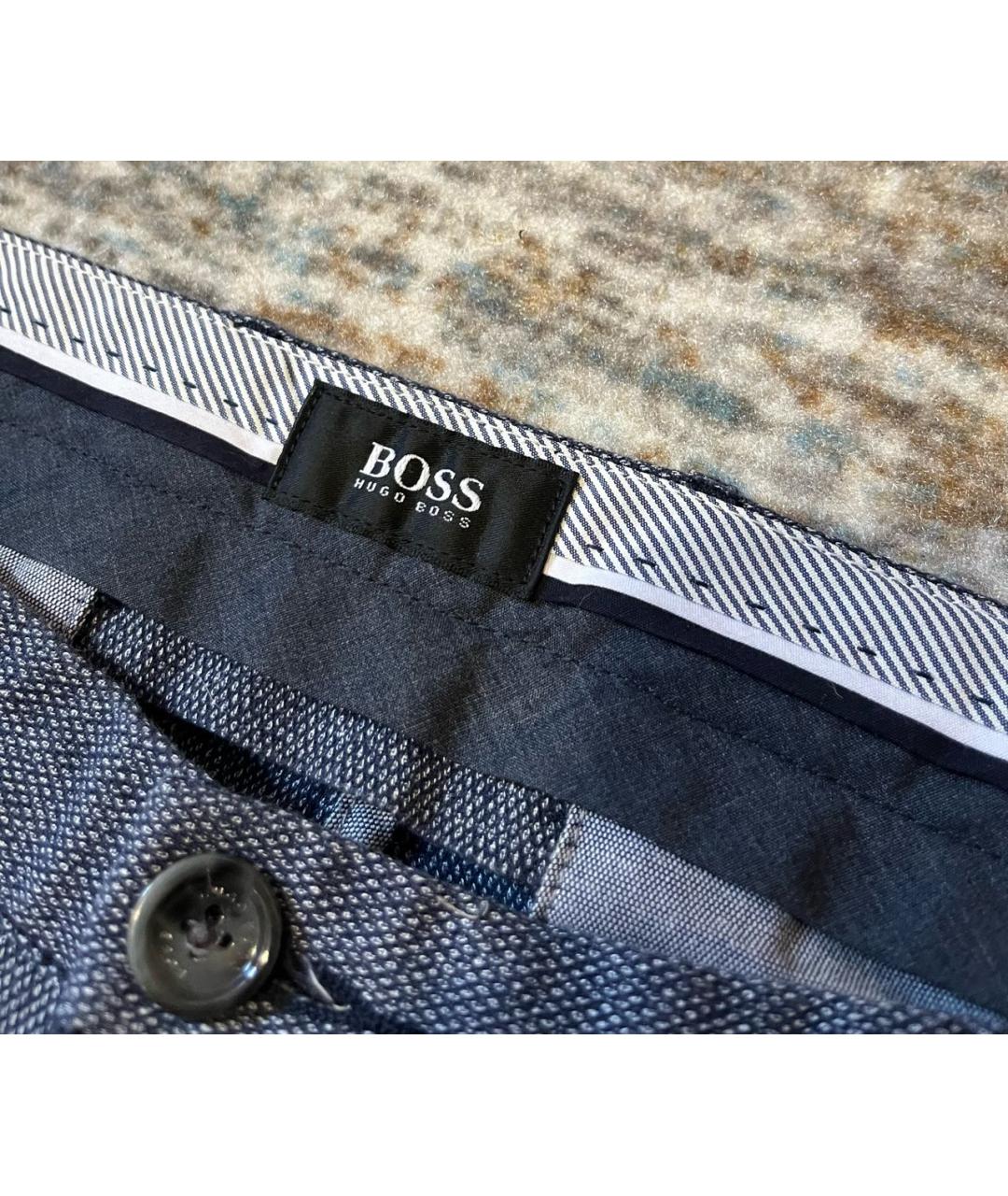 HUGO BOSS Синие хлопковые повседневные брюки, фото 6