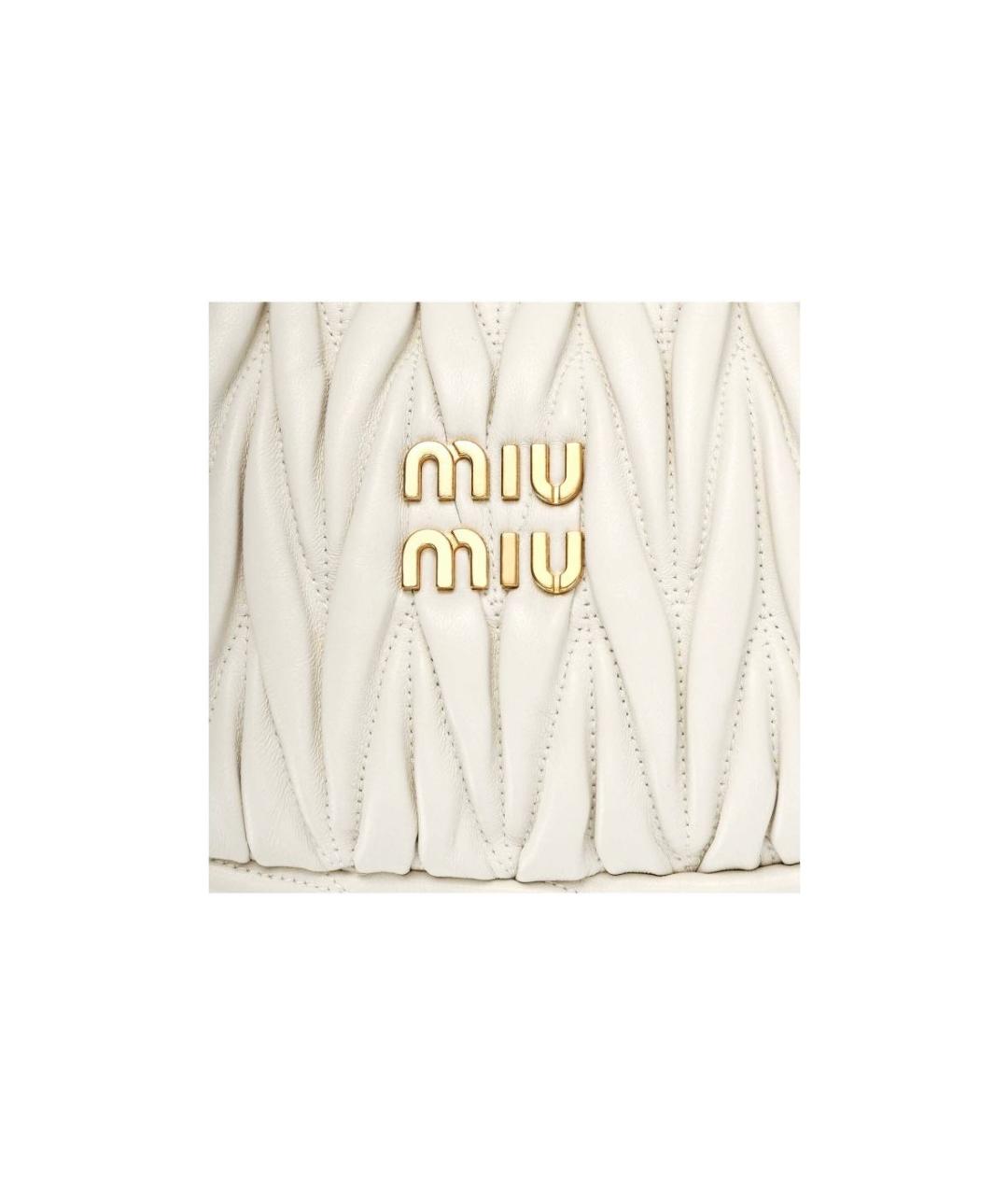 MIU MIU Белая кожаная сумка через плечо, фото 5