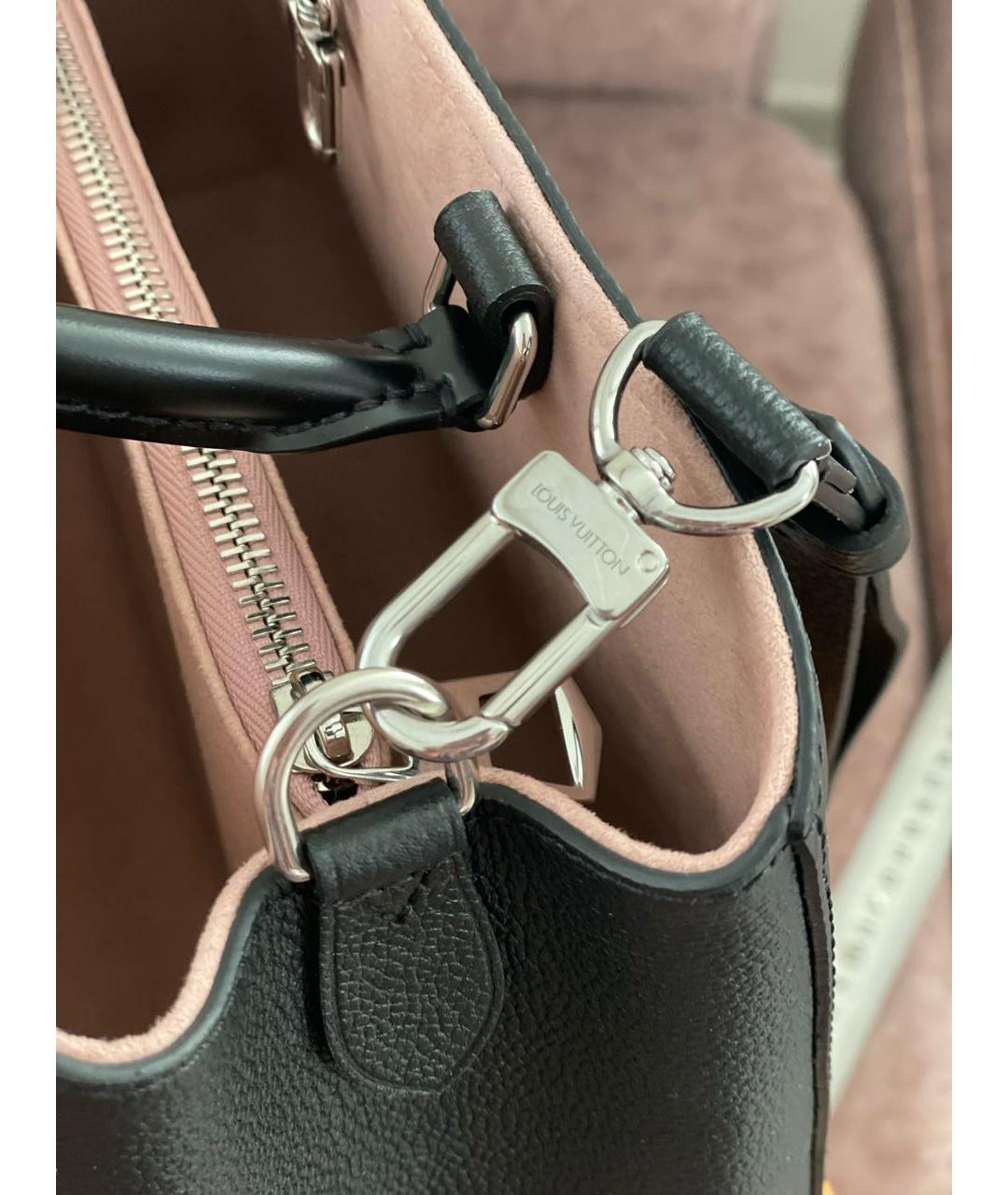 LOUIS VUITTON Черная кожаная сумка с короткими ручками, фото 5